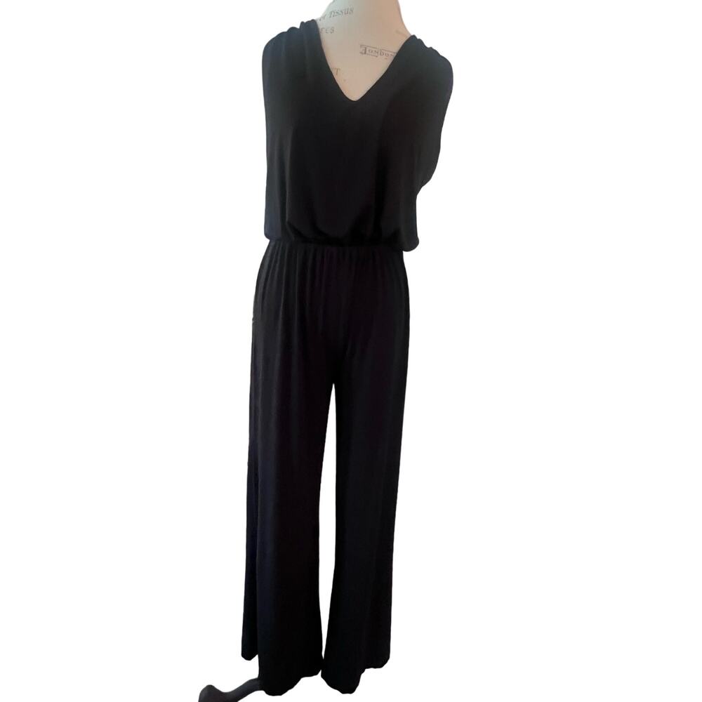 BB Dakota Women’s Sleeveless Black Jumpsuit Crisscross Back Size Small EUC